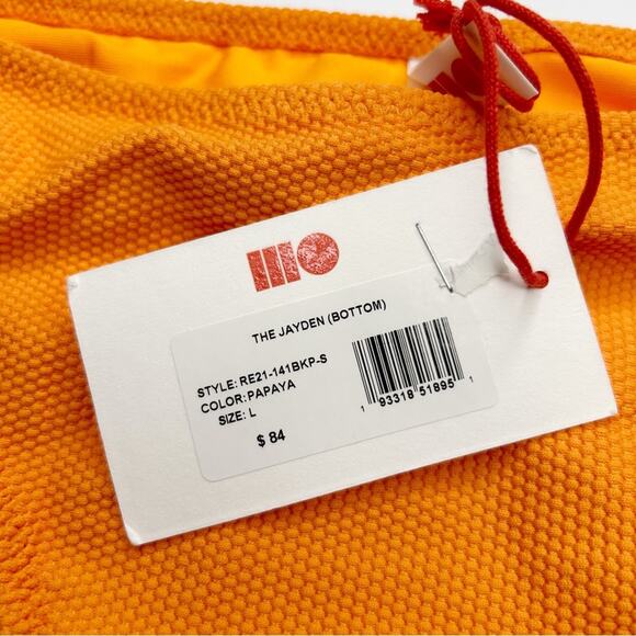 SOLID & STRIPED Jayden High Leg Bikini Bottom in Papaya - Picture 4 of 6